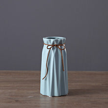 Load image into Gallery viewer, Modern matte color enamel ropes ceramic vase table living room decoration flower vase