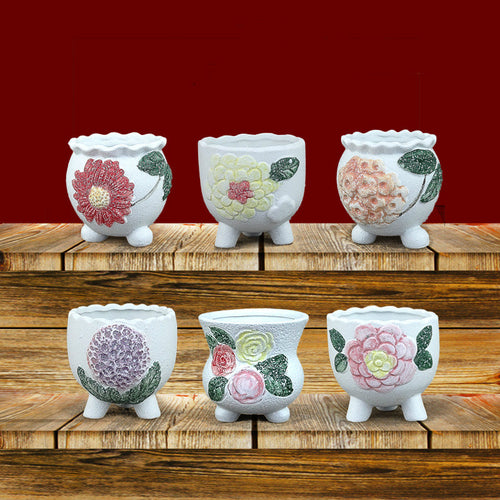 High Quality Ceramic Flowre Pot Temperature Fambe Creative Snow Glaze with  Flower pots
